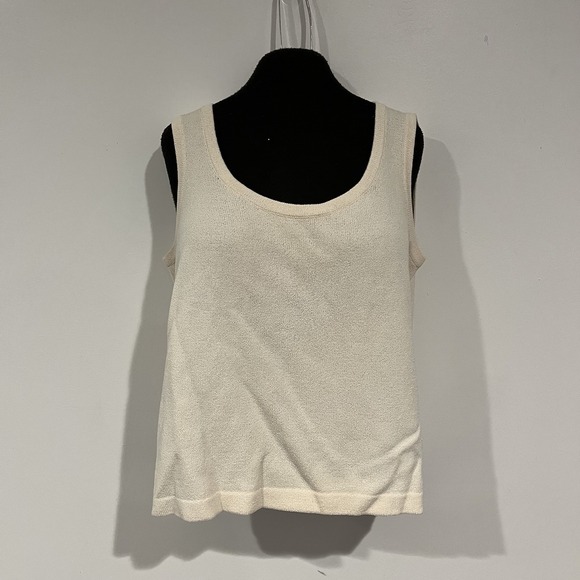 St. John Sport Santana Knit‎ Beige Color Tank Top Wool/ Rayon Blend Small - Picture 2 of 14